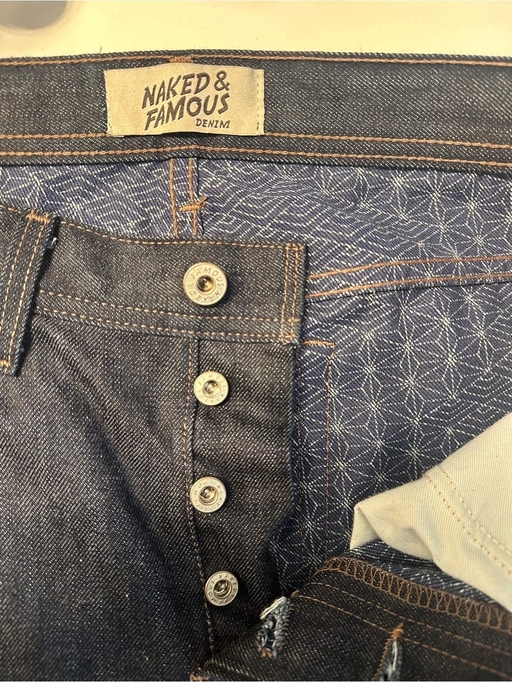 Naked & Famous Kimono Print Selvedge Denim Jeans Weird Guy - Picture 6 of 9